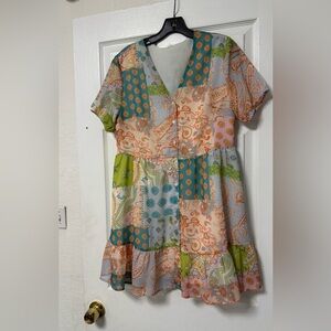 SHEIN Multicolor Patchwork Dress